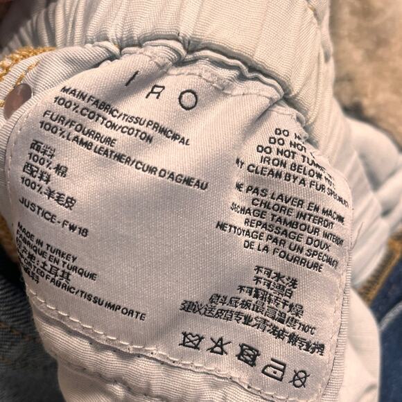 IRO Shearling Fur Trimmed Belted Jeans Size 26 - Picture 7 of 10